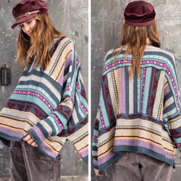 ▪️Extreme Easel Boho Multi Knitted Sweater - Picture 3 of 3